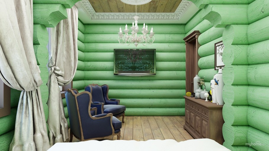 Оцилиндрованное бревно интерьер