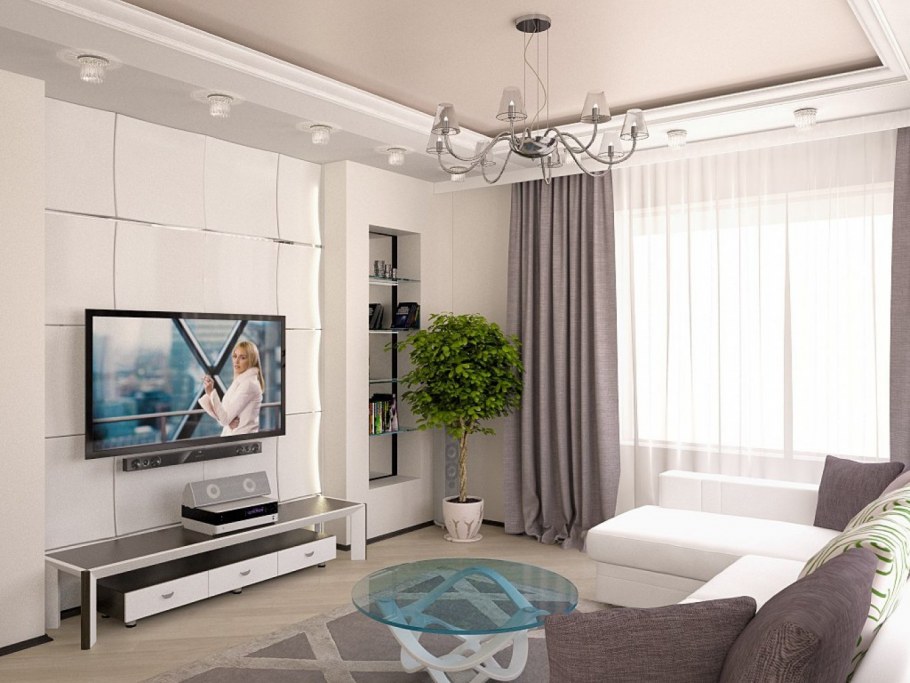 Гостиная в современном стиле в квартире