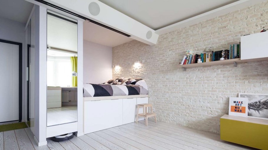 Студия с нишей для кровати