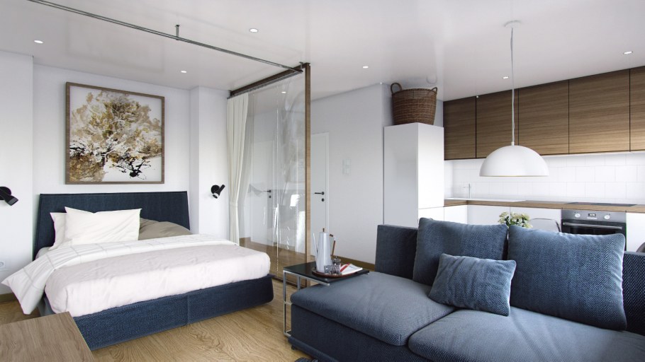 Маленькая студия с кроватью