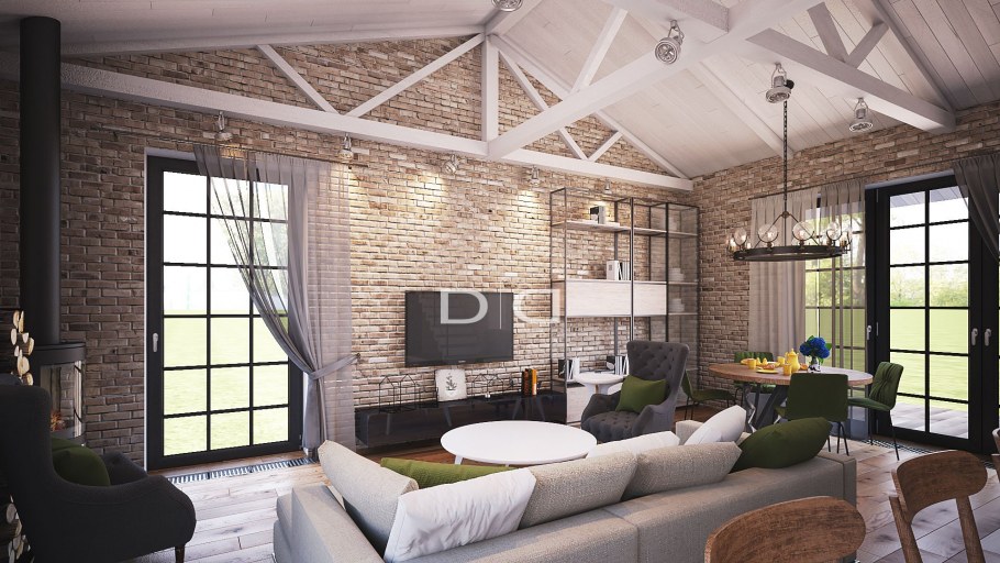 Дача в стиле лофт