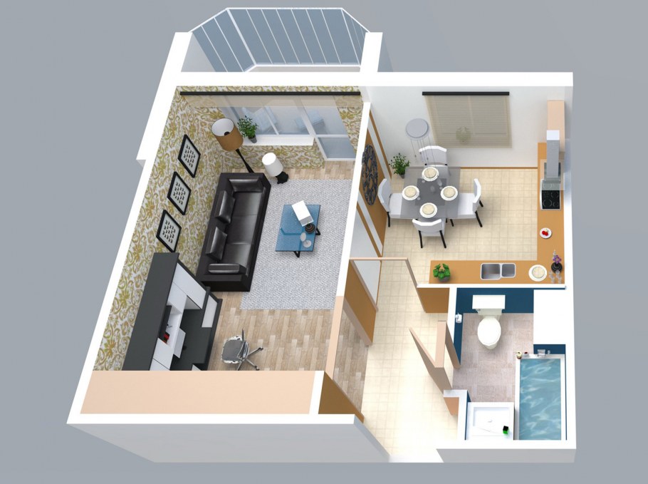 Планировка однушки 38 кв