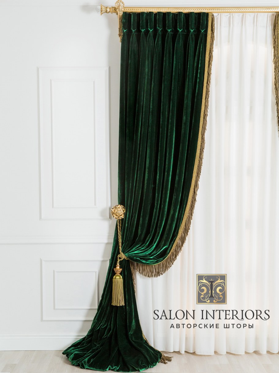 Комплект штор Оливерс изумрудный