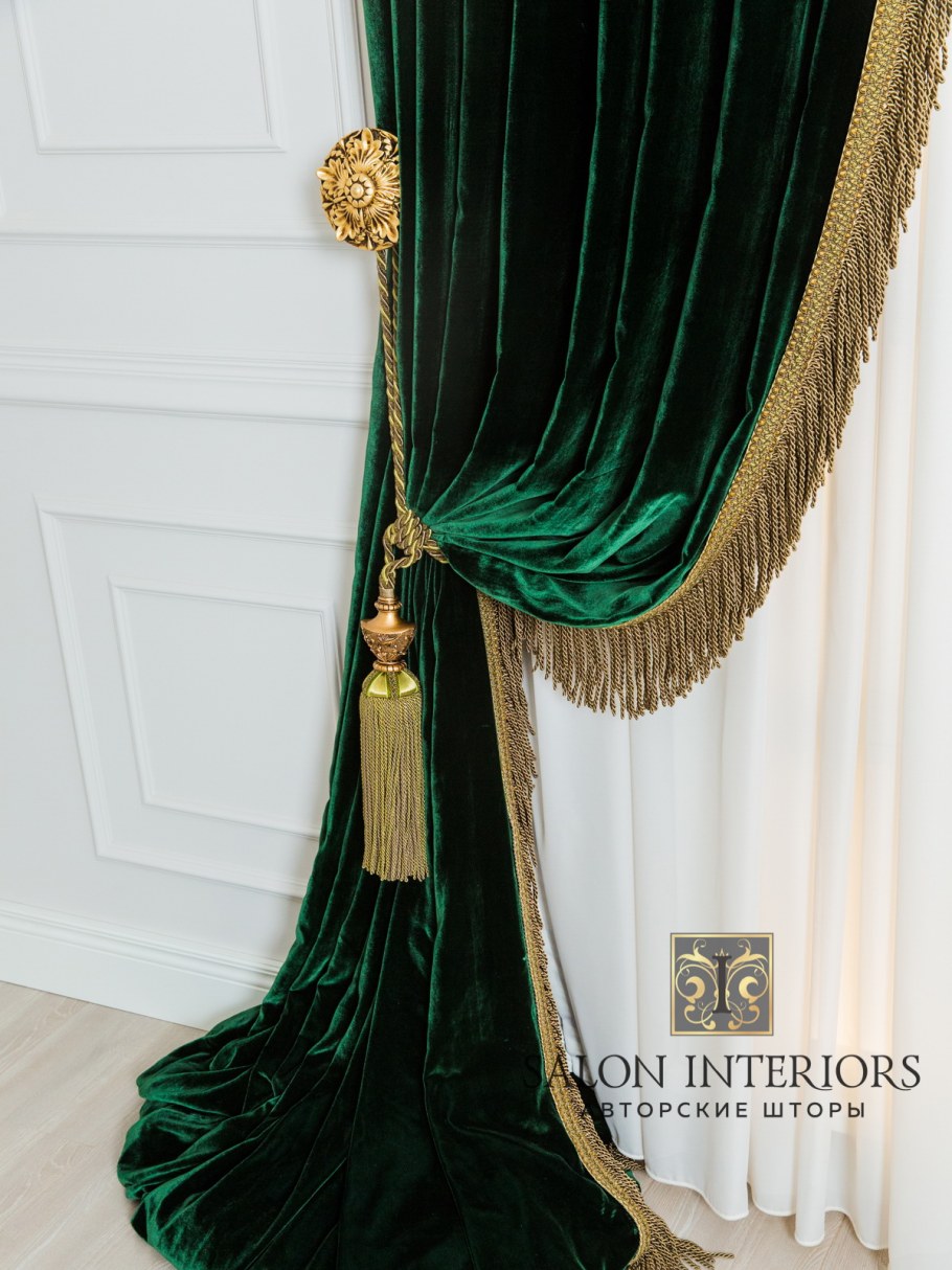 Комплект штор Оливерс изумрудный