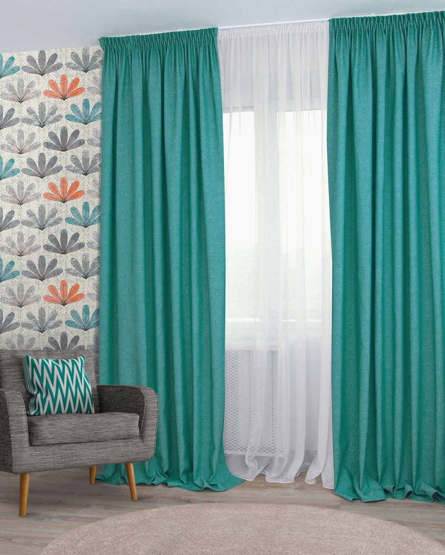 Шторы блэкаут Амалия бирюза