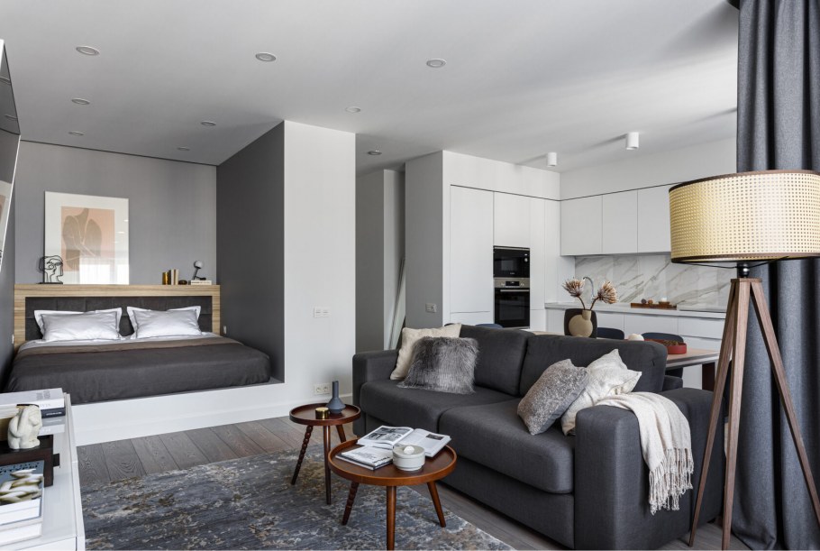 Интерьер однокомнатной квартиры 50 кв.м