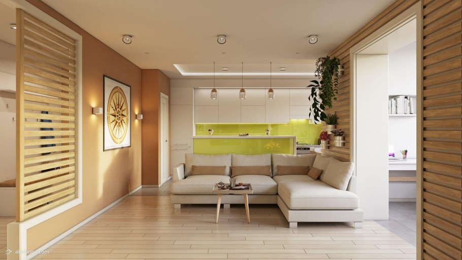 Интерьер лофт гостиная 15кв