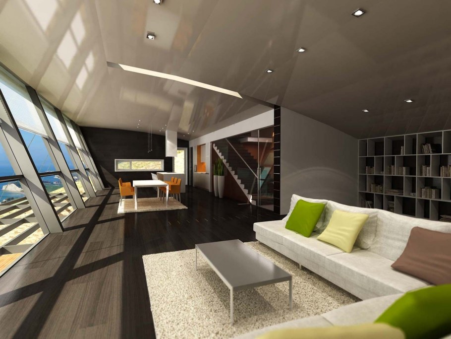 Интерьеры домов в стиле хайтек