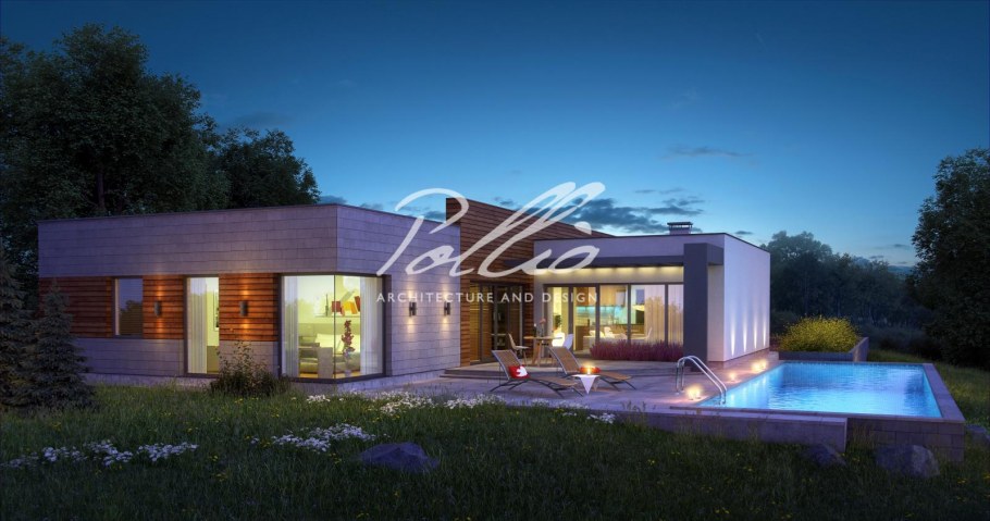 Проект бунгало одноэтажное Модерн