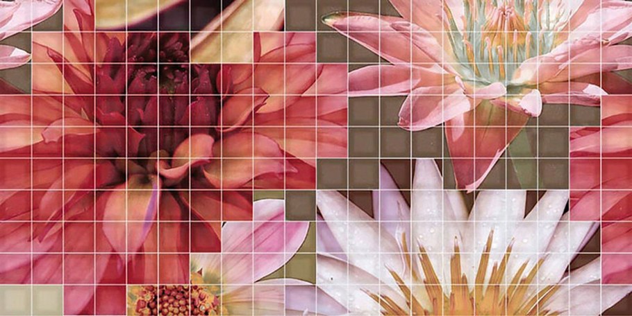 Decor Mosaico crema Flor 1 декор 25*50 / Fanal