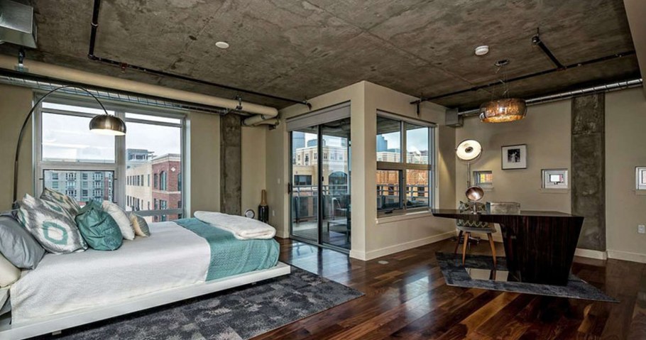 Кухня гостиная под бетон