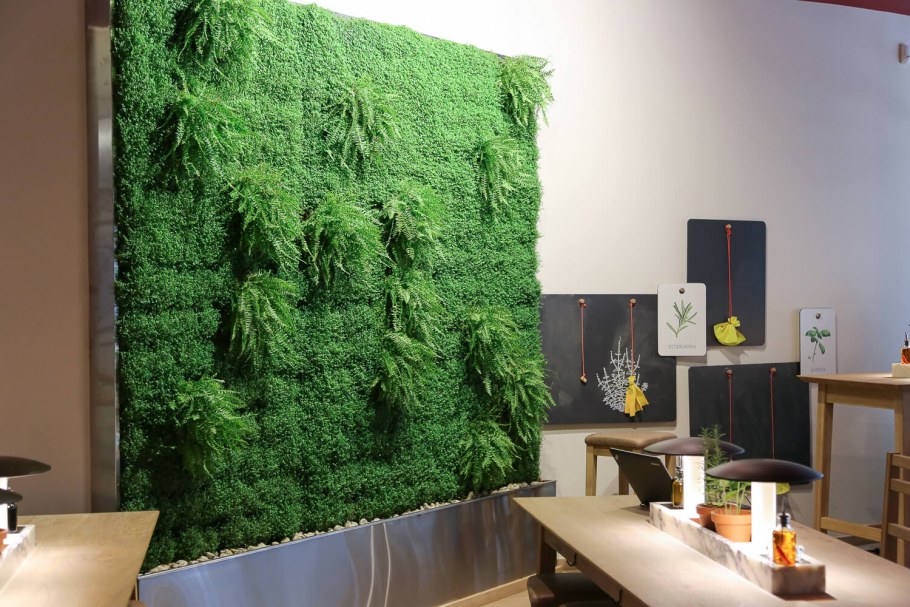 Декор из зелени в салоне