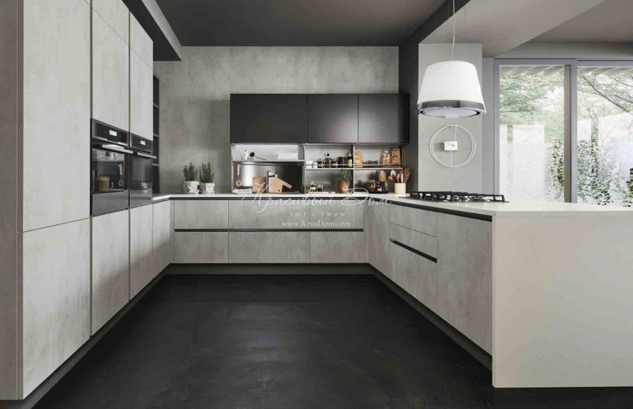 Стильная серая кухня
