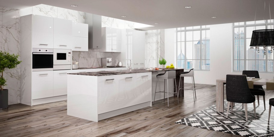 Серая матовая кухня