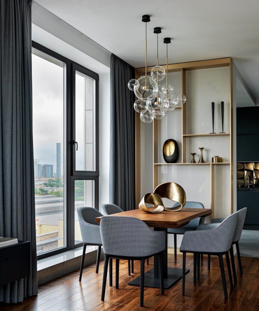 Интерьер маленькой столовой-гостиной