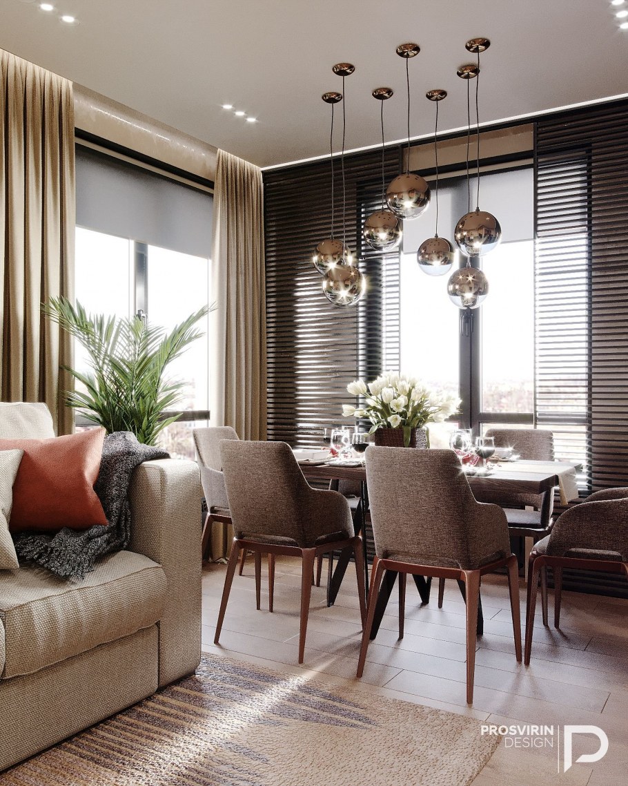 Гостиная с обеденным столом