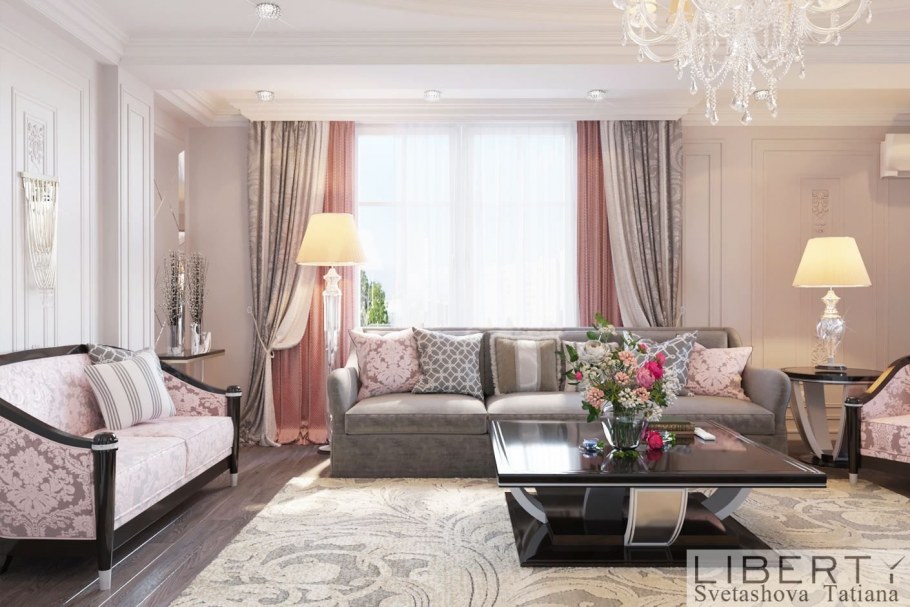 Шторы для гостиной в стиле Неоклассика