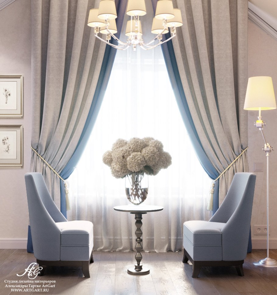 Гостиная Неоклассика шторы