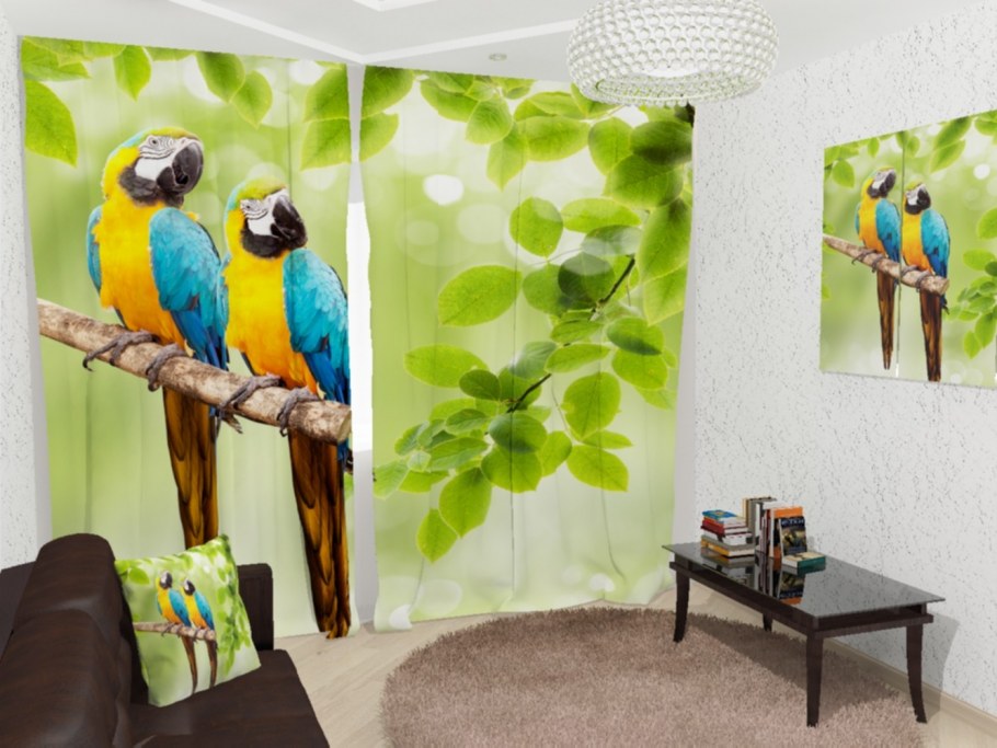 Попугай в интерьере