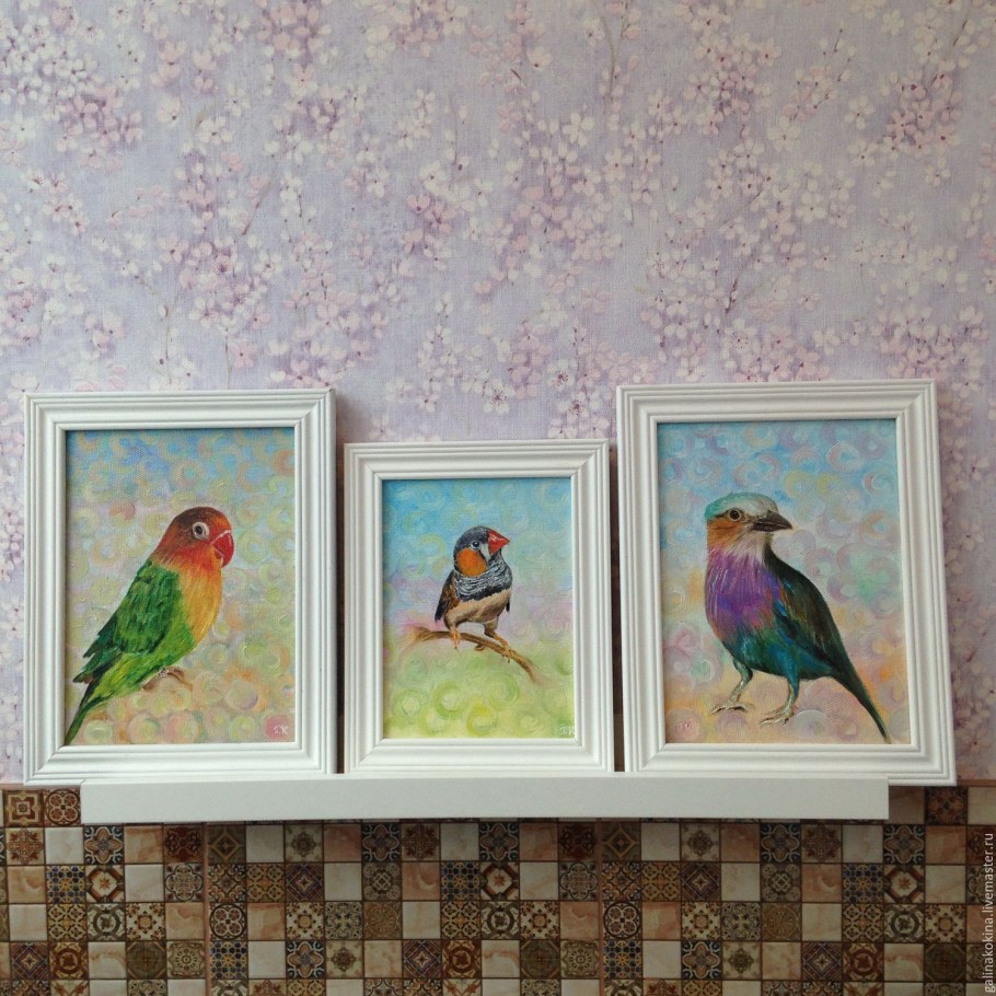 Попугаи неразлучники картина