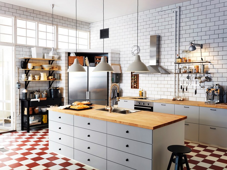 Кухня икеа Будбин серая