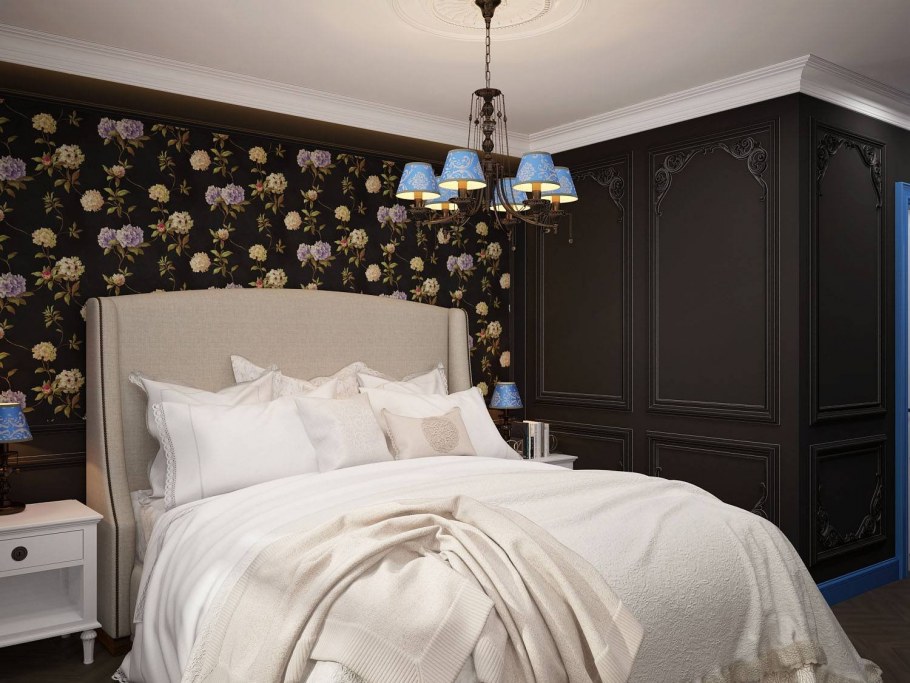 Дизайн комнаты с серыми обоями