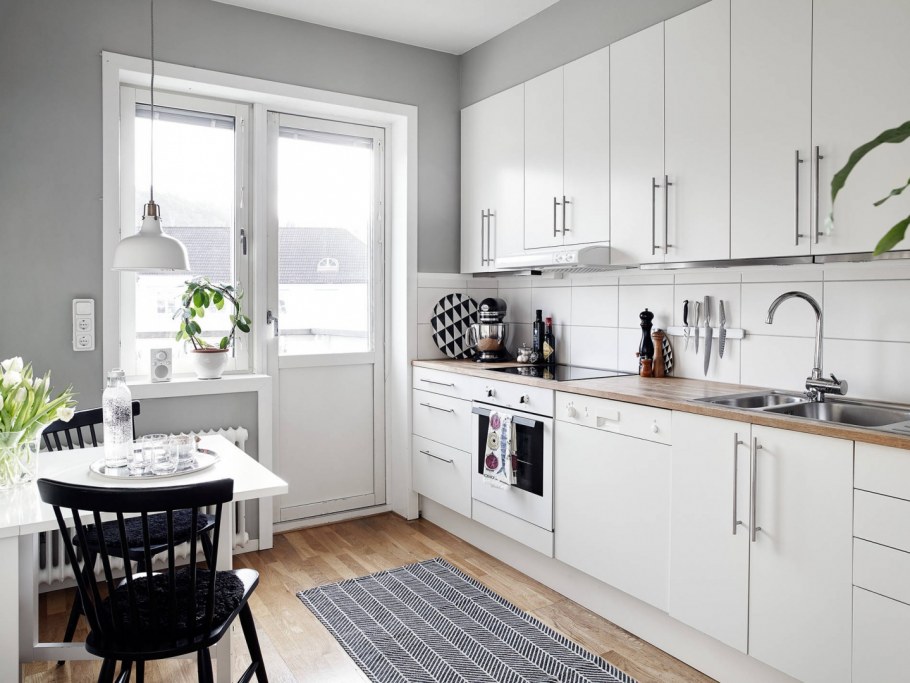 Белые стены на кухне