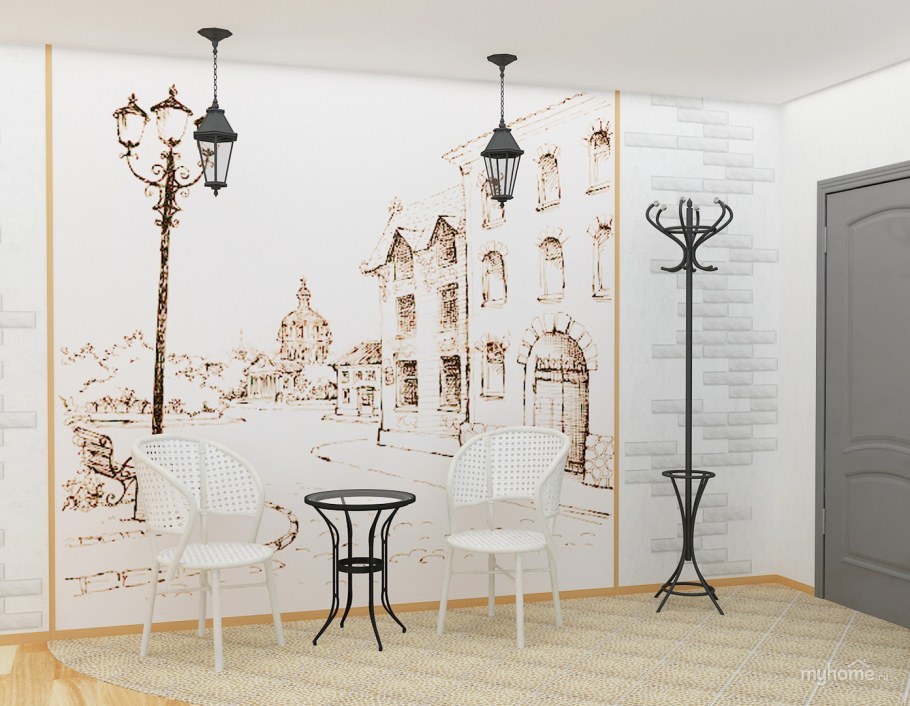 Фрески обои на стену в скандинавском стиле