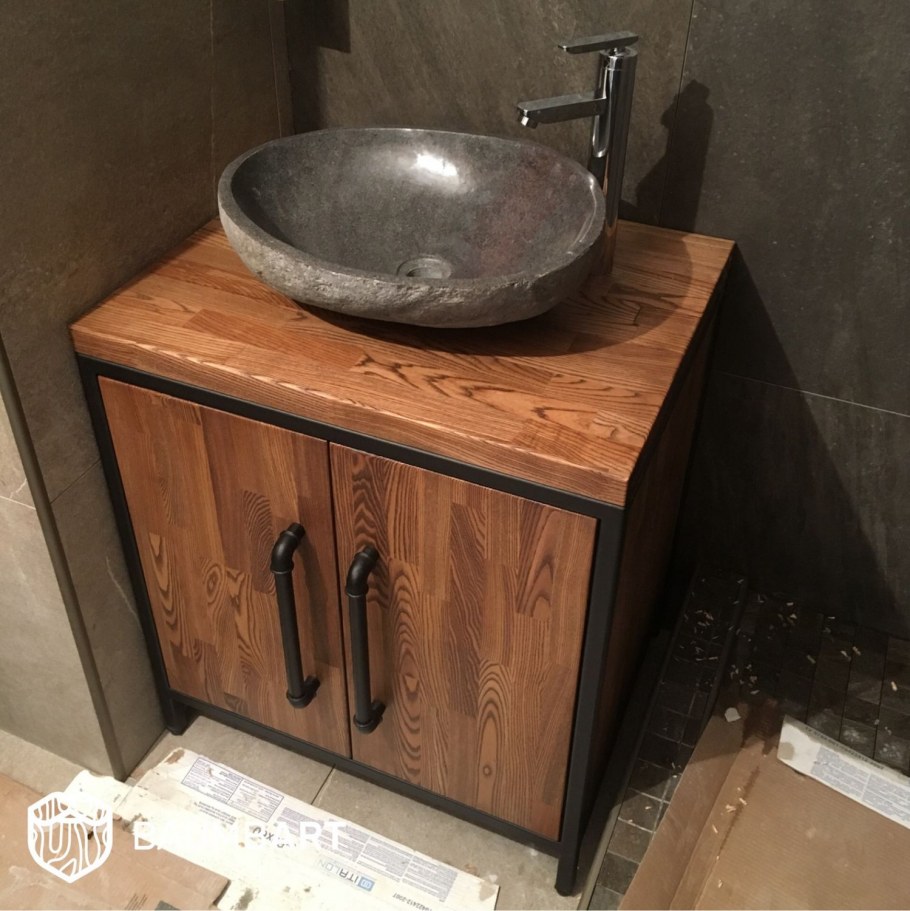 Тумба под раковину лофт с 2 РАКФ