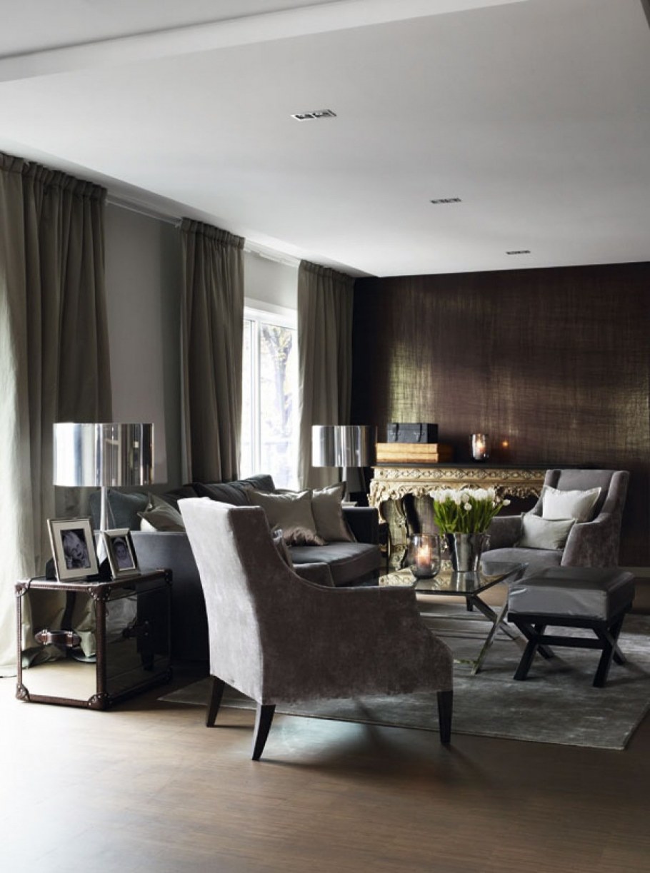 Интерьер в серо коричневых тонах
