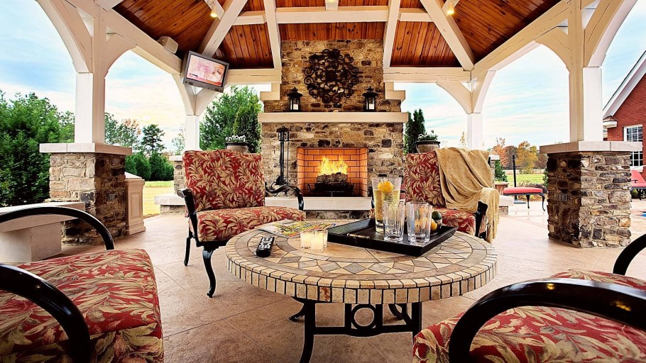 Беседка с камином