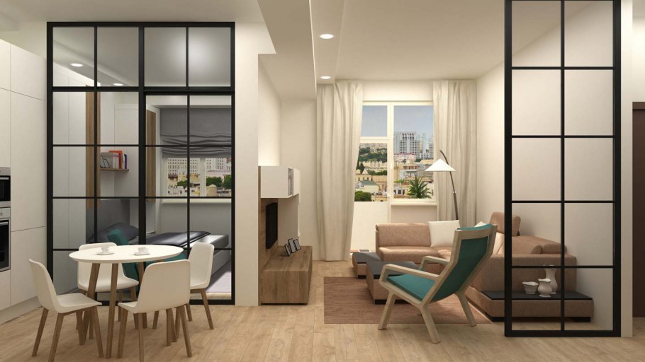 Лофт перегородки для зонирования пространства в комнате