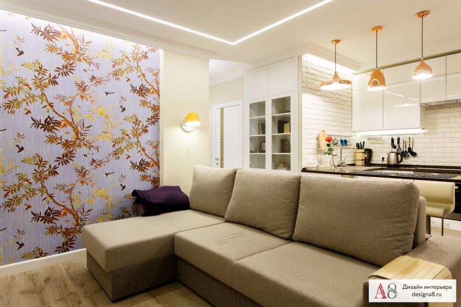 Двухкомнатная квартира обои дизайн