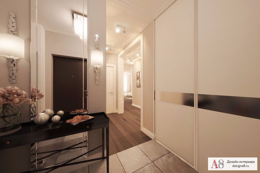 Интерьер 3 комнатной квартиры 77 метров