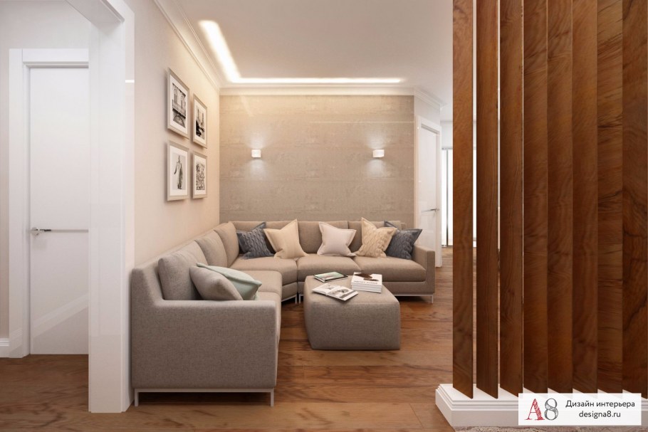 Интерьер линейной двушки
