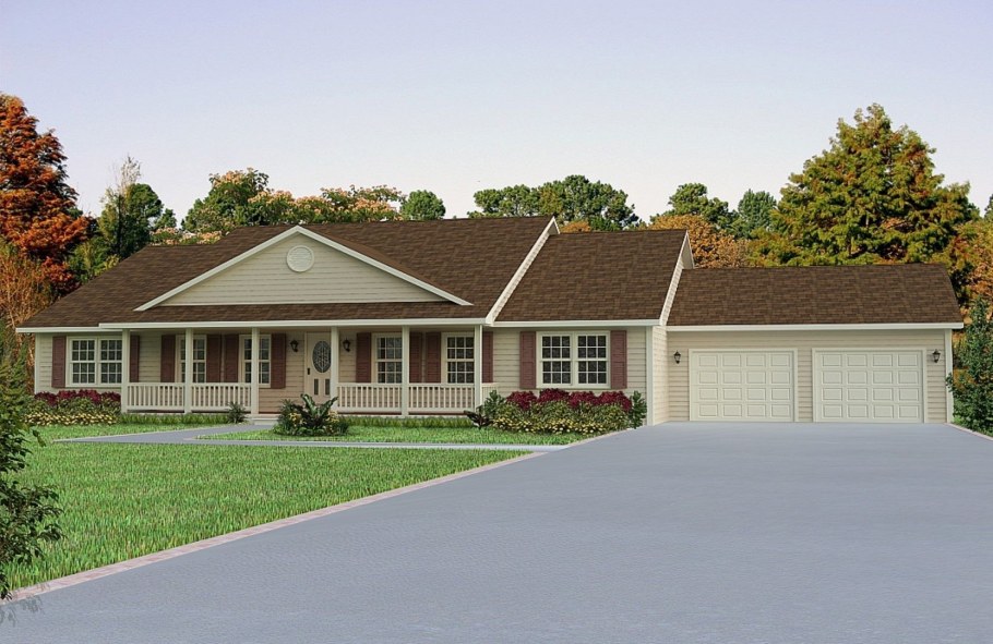 Одноэтажный домик в американском стиле