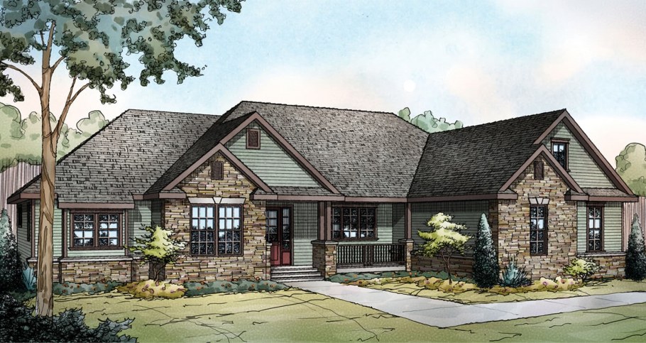 Проекты одноэтажных домов в стиле ранчо