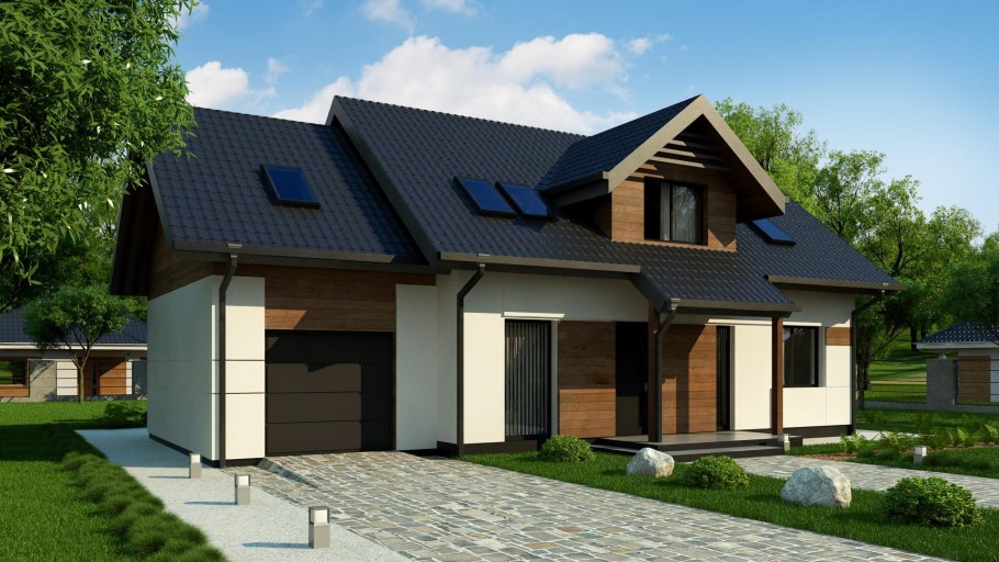 Z500 дом с мансардой с гаражом