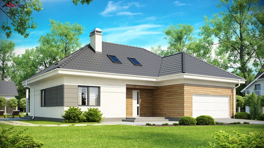 Z500 дом с мансардой с гаражом