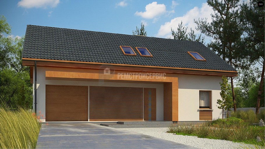 Гараж с мансардной крышей