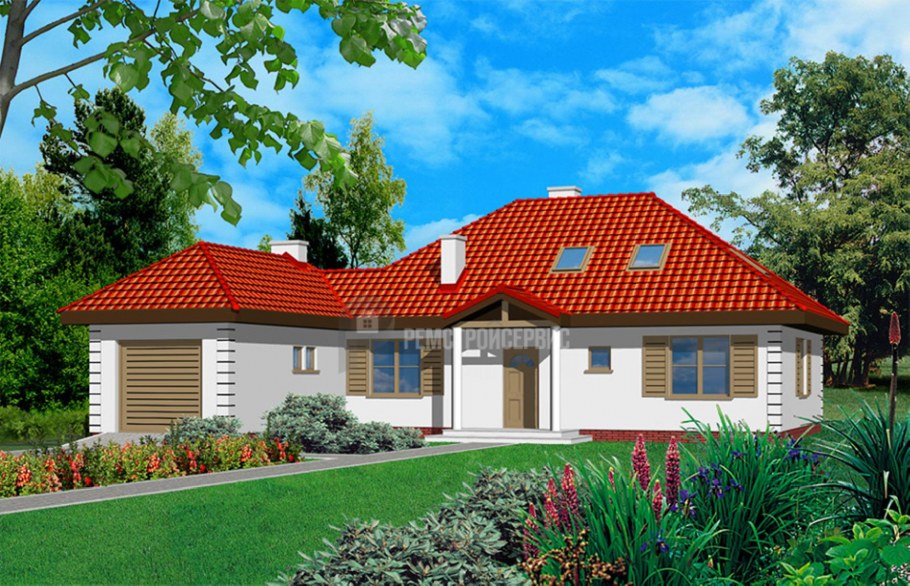 Крыши одноэтажных домов с гаражом