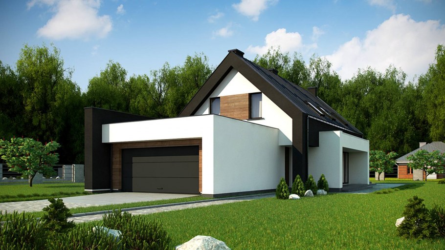 Z500 дом с мансардой с гаражом