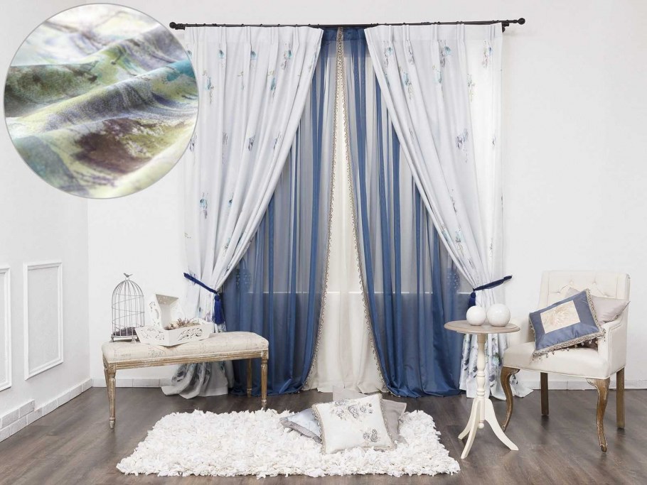Тюль в гостиную в морском стиле