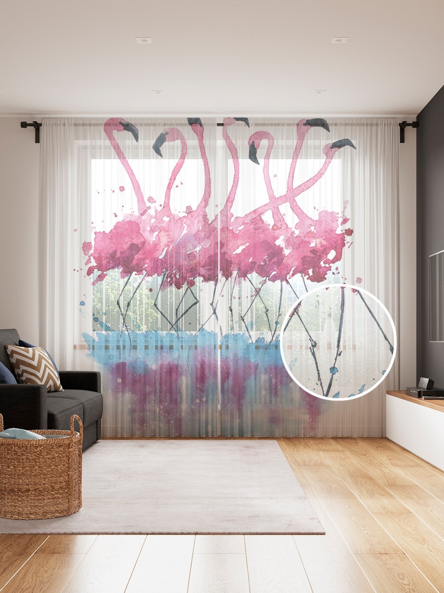 Тюль Lamella Фламинго