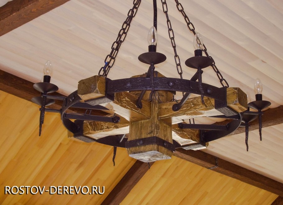 Деревянные люстры под старину