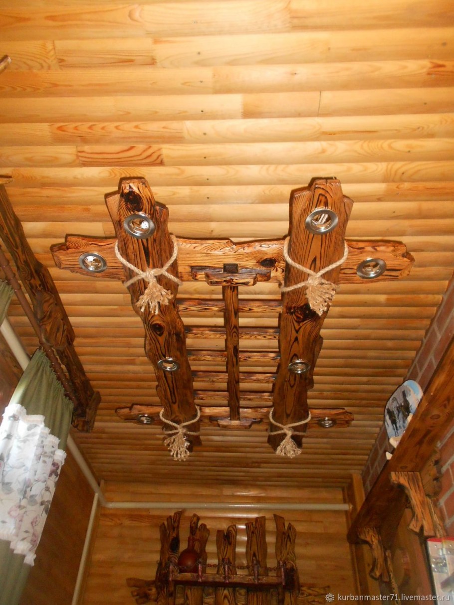 Светильники потолочные деревянные под старину