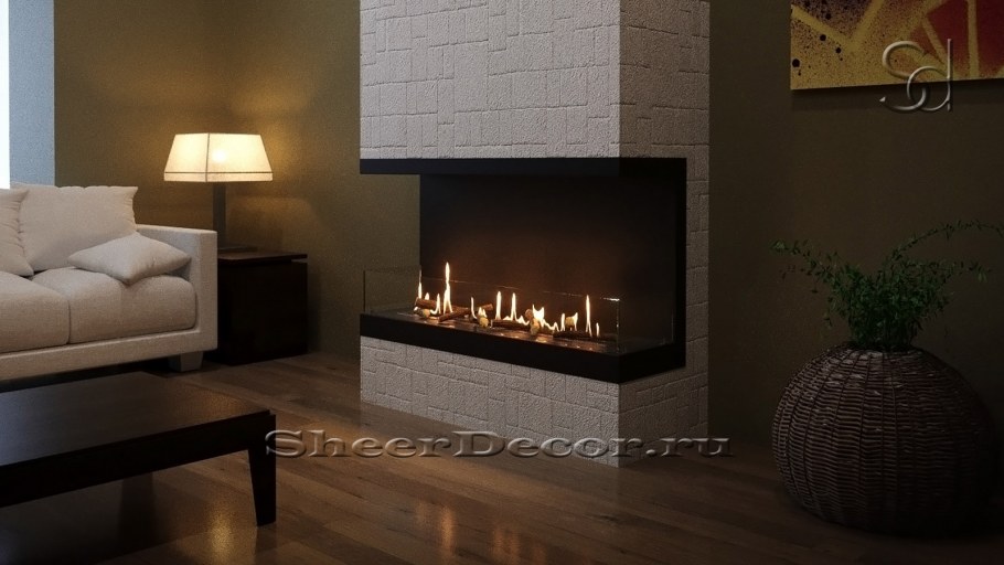Встроенный биокамин Lux Fire фронтальный 1040 s