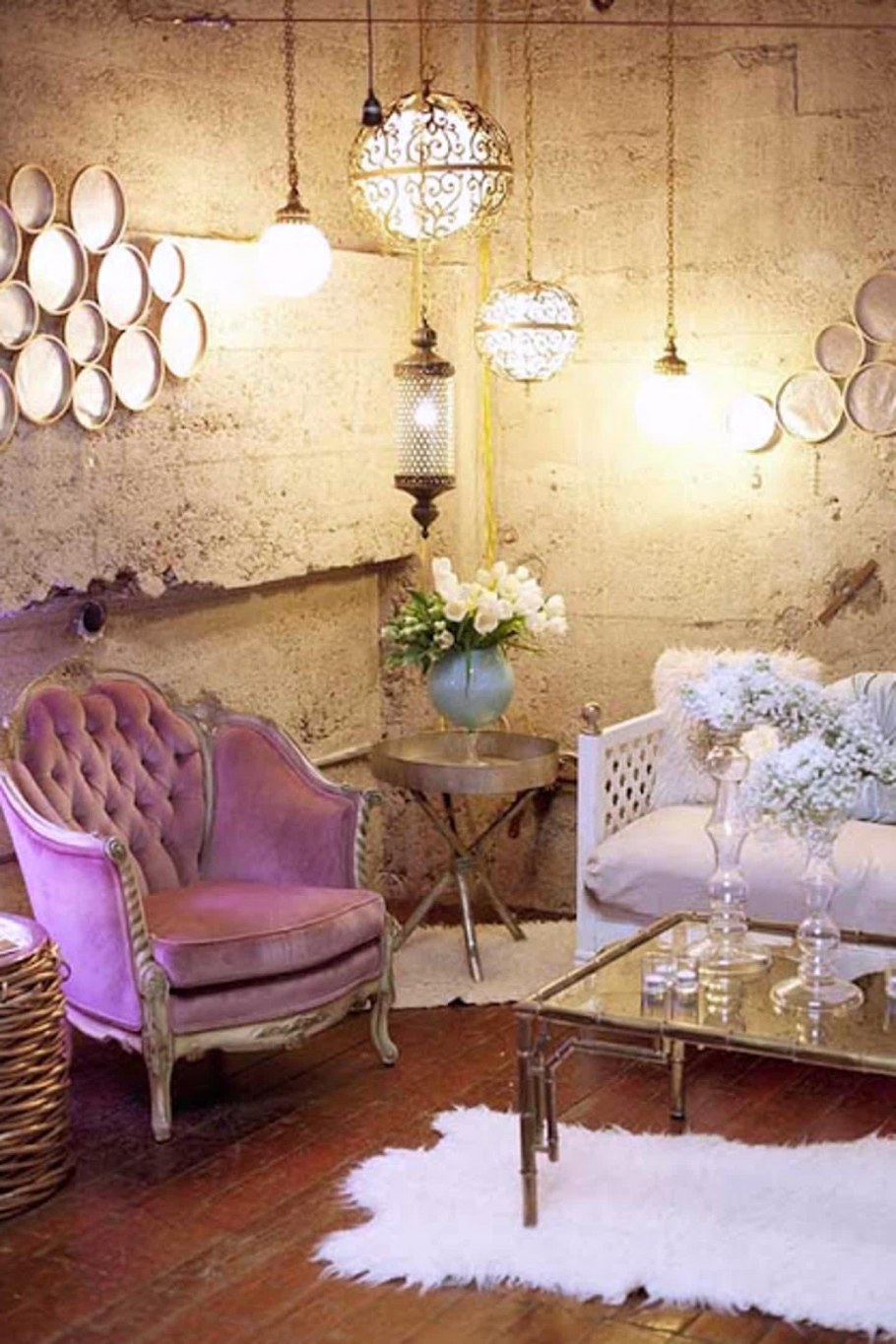 Стены в стиле Винтаж в интерьере