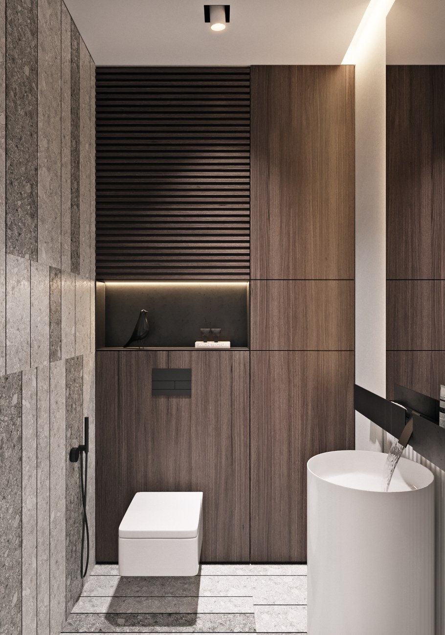 Интерьер туалета с раковиной