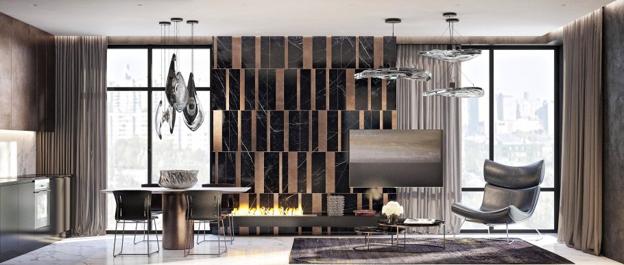 Дизайн угловая квартира в жилом комплексе